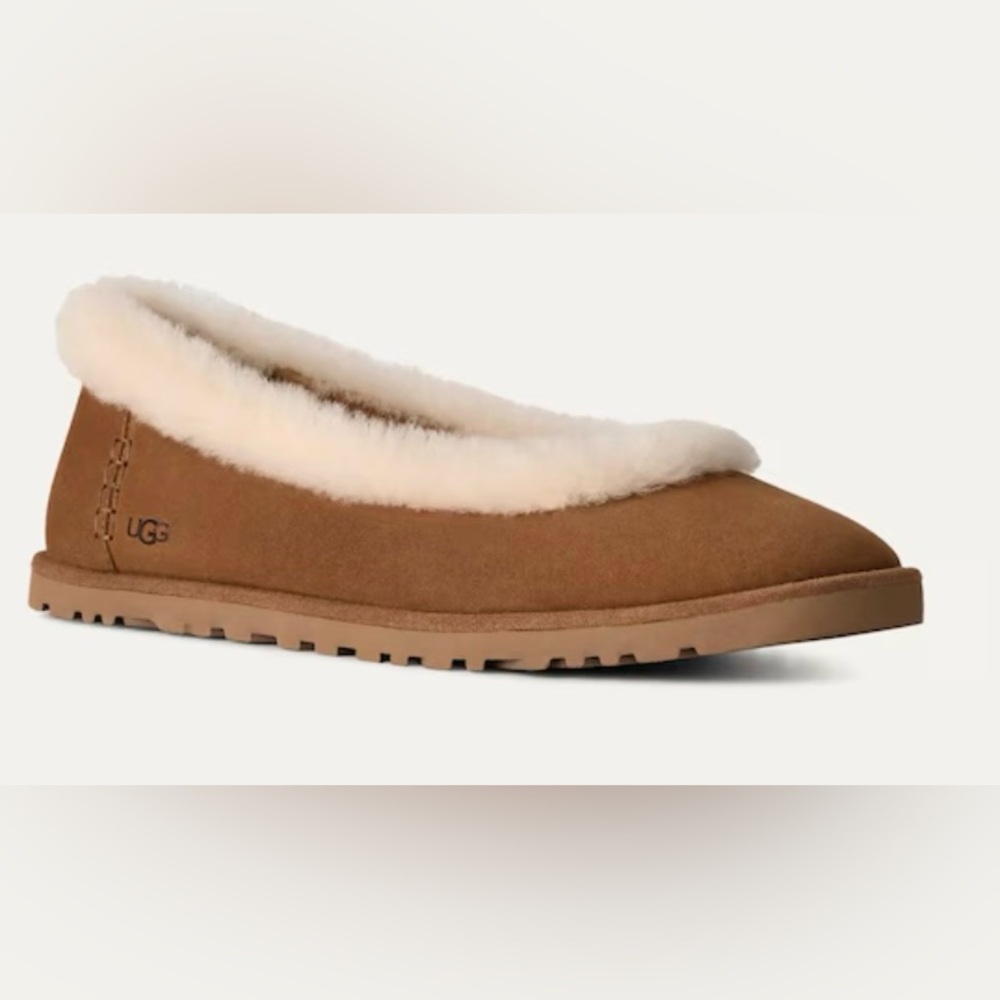 UGG Women's Brown and Cream Slip-On Shoes